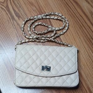 Urban Expressions Cream Quilted Crossbody Bag